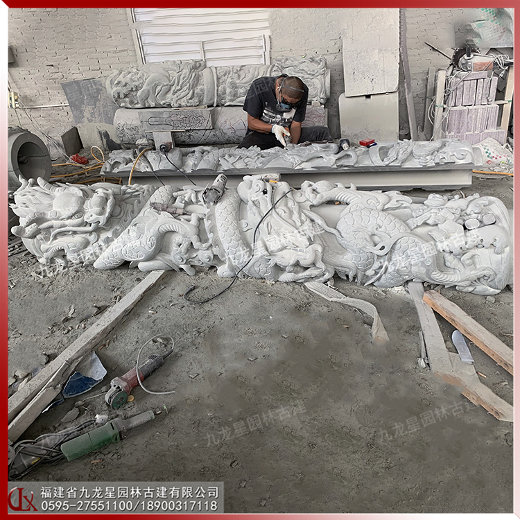 惠安青石石雕龍柱圖片