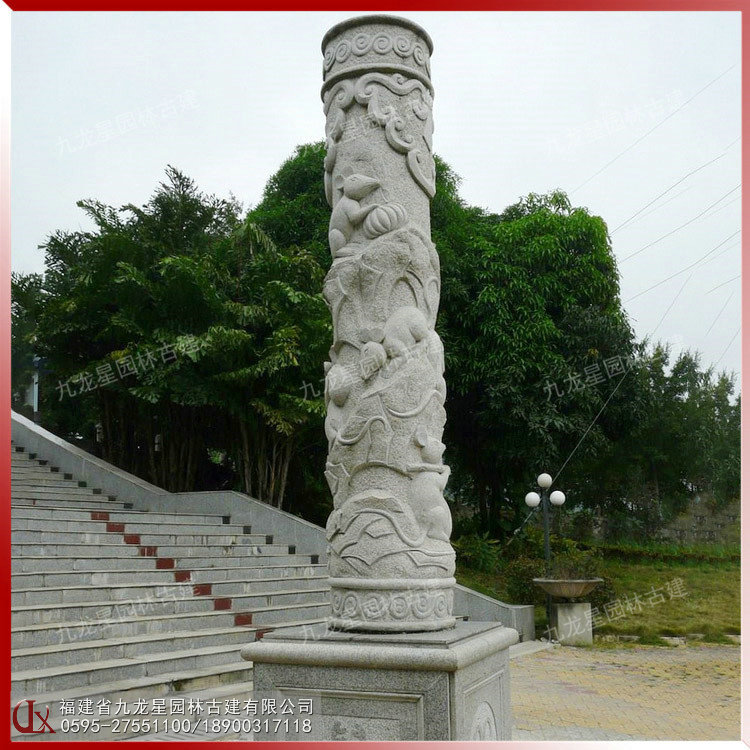 生肖石雕圓柱圖片